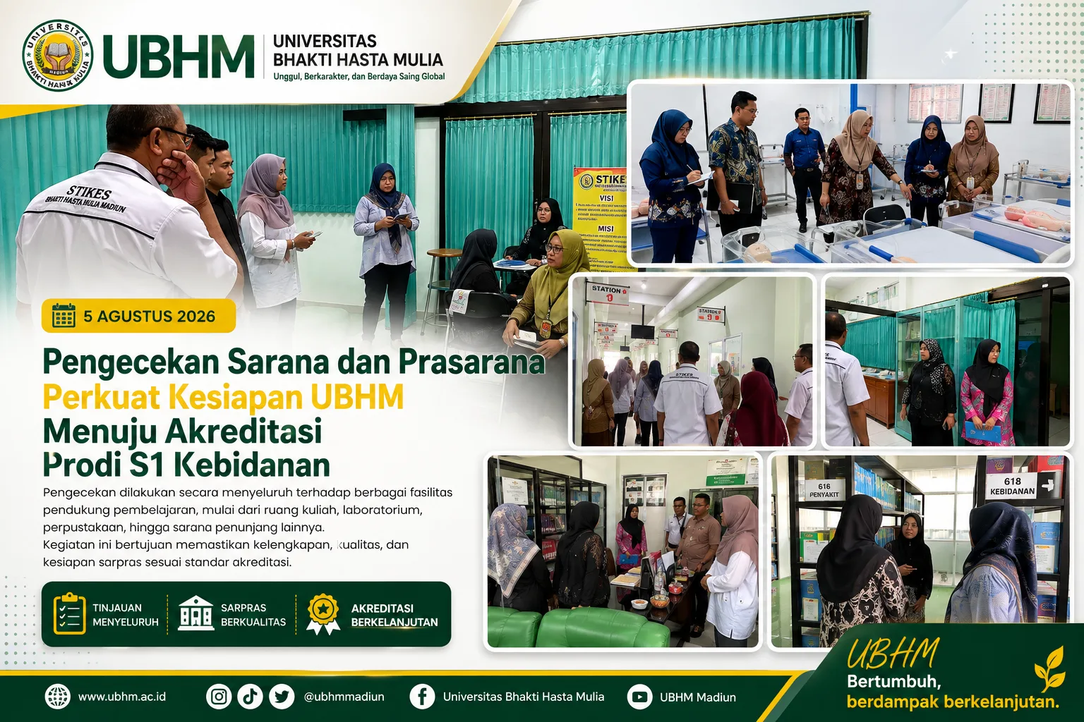 Pengecekan Sarana dan Prasarana Perkuat Kesiapan UBHM Menuju Akreditasi Prodi S1 Kebidanan